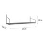Hanah Home Estante de pared de madera maciza 60 cm Dorado y marrón